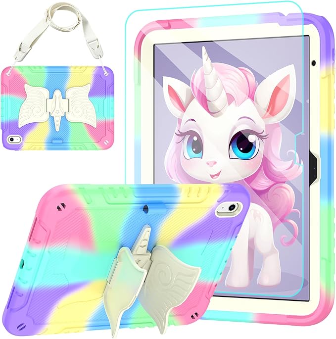 iPad Case with Unicorn Stand and Shoulder Strap