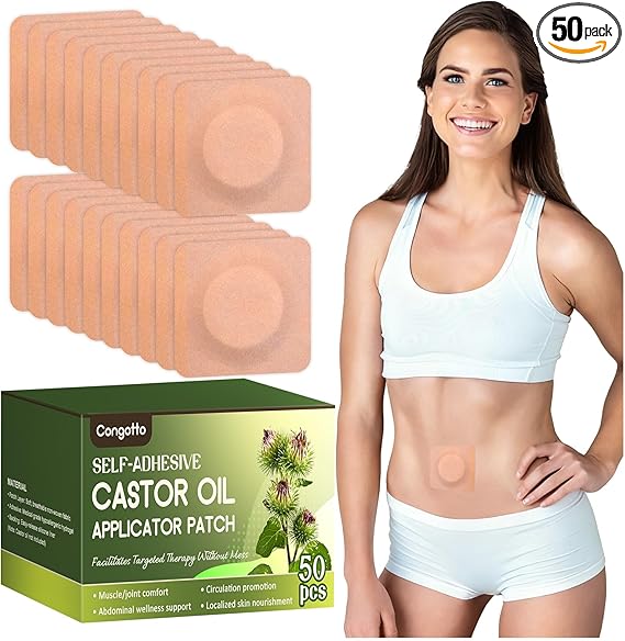 50PCS Castor Oil Patches for Belly Button