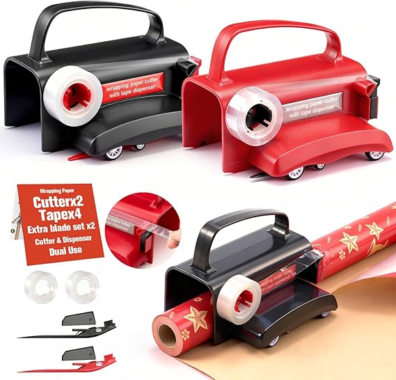 2-Pack Dual-Use Wrapping Paper Cutter Slider