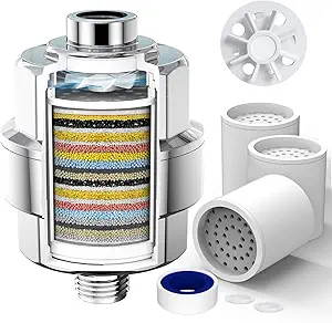 20-Stage Shower Filter for Hard Water with 3 Cartridges