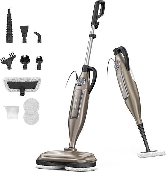 DEVOAC VM6 Scrubbing Steam Mop with Rotating Pads