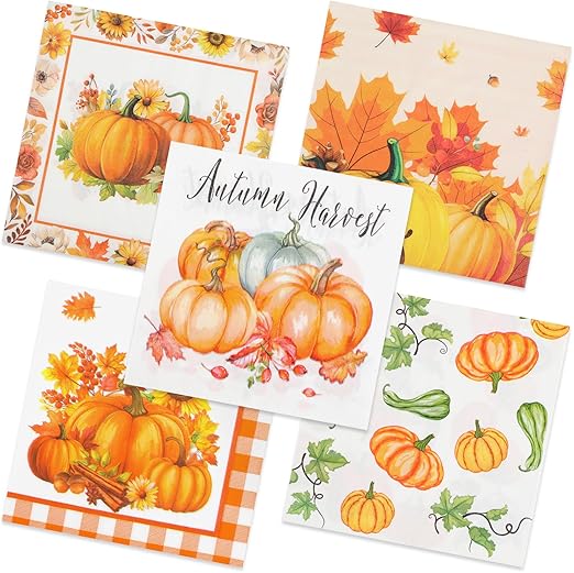 50 Pcs Fall Cocktail/Dinner Napkins