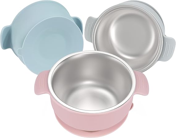 Bella’s Friends Stainless Steel and Silicone Baby Bowls (3 Pack)