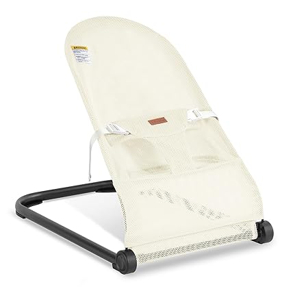 Portable Infant Baby Bouncer Seat (Mesh Beige)