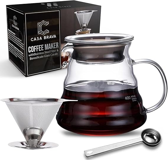 CASA BRAVA Glass Pour Over Coffee Maker Set