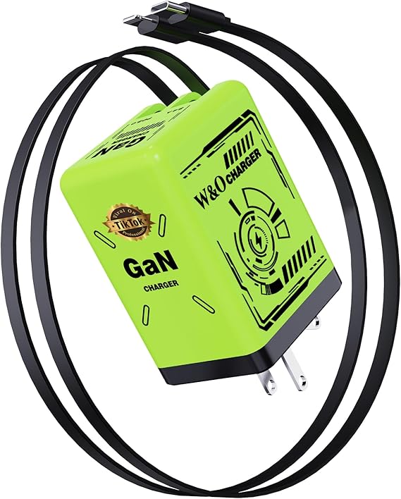 W&O 2-in-1 GaN Fast Charger 45W with Retractable Cables