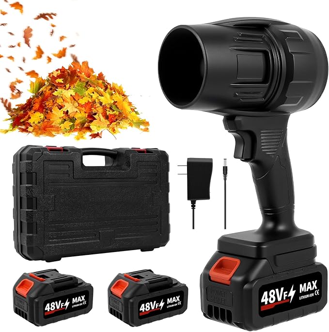 Cordless Handheld Turbo Jet Leaf Blower with 2 Batteries