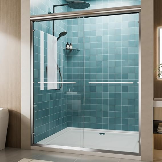 Double Sliding Glass Shower Door (56–60” W x 72” H)