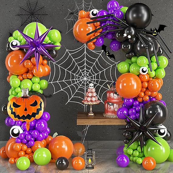 142-Piece Halloween Balloon Garland Arch Kit