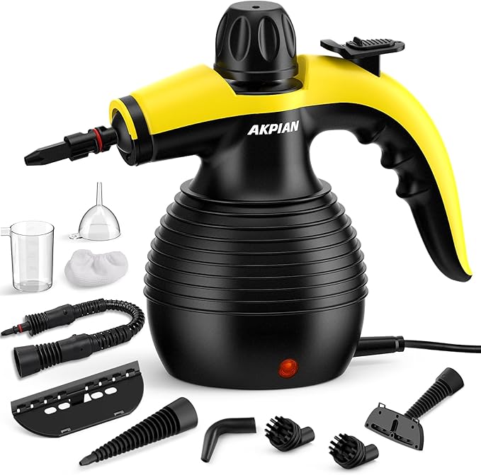 AKPIAN Handheld Steam Cleaner with 10-Piece Accessory Kit