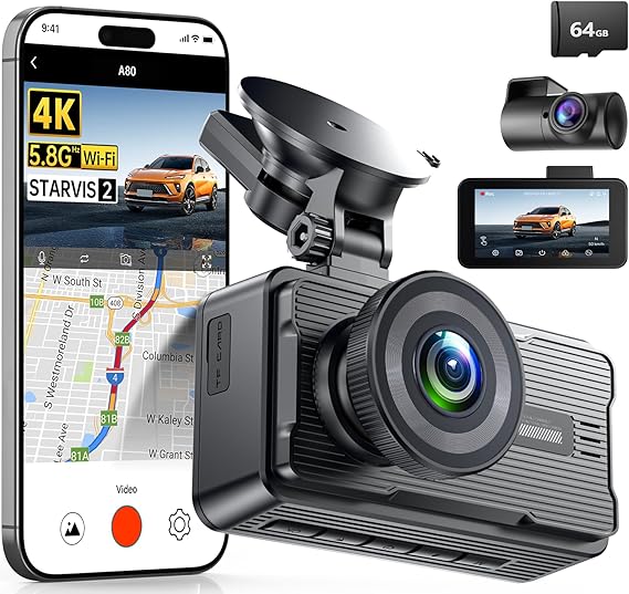 JOMISE 4K Front & 1080P Rear Dual Dash Cam