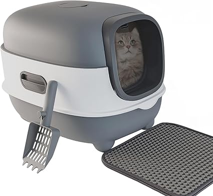 Large Foldable Cat Litter Box with Lid