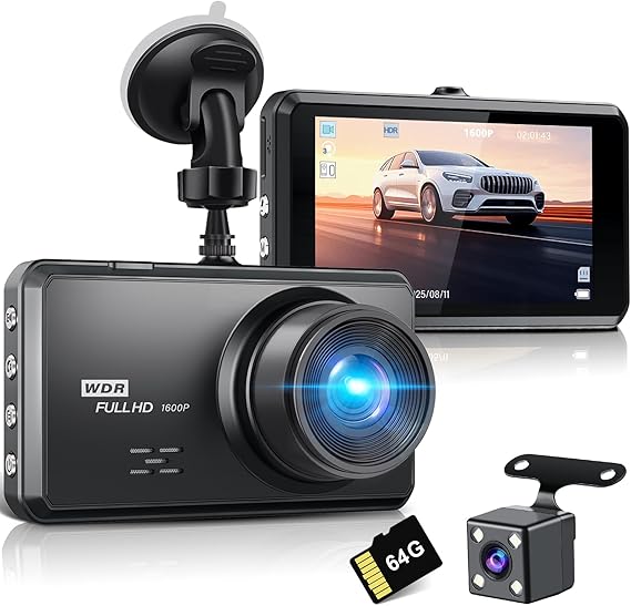 Miden S7 2.5K Dash Cam Front and Rear