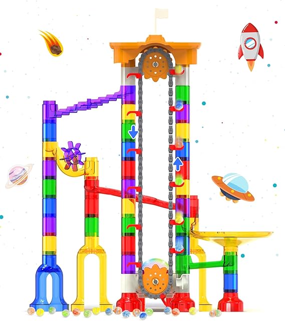 Light-Up Motorized Marble Run STEM Toy