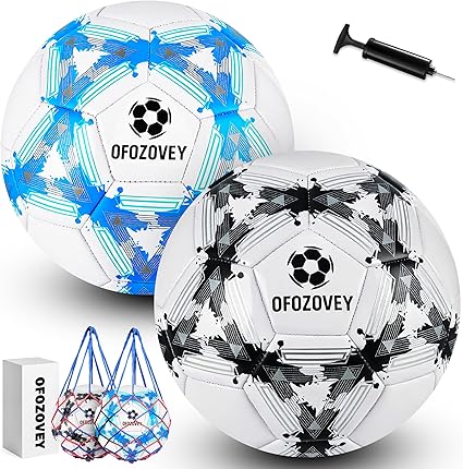 OFOZOZEY Soccer Ball Size 5 Two Pack (Indoor & Outdoor)