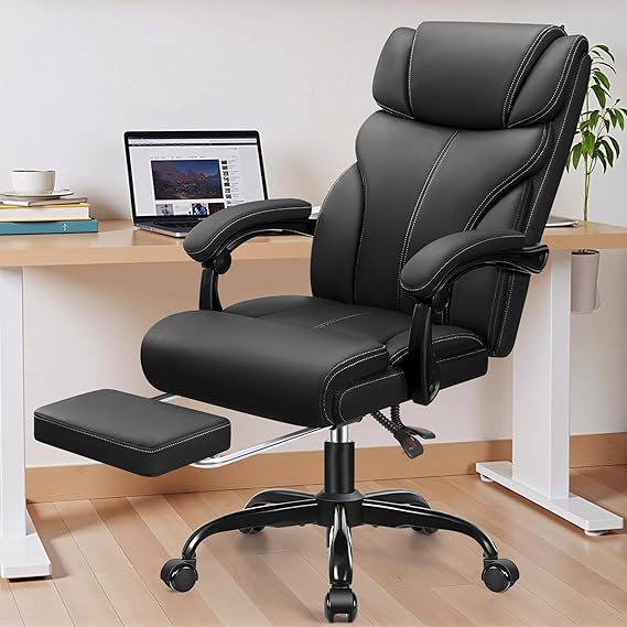 Executive Big and Tall Office Chair with Footrest