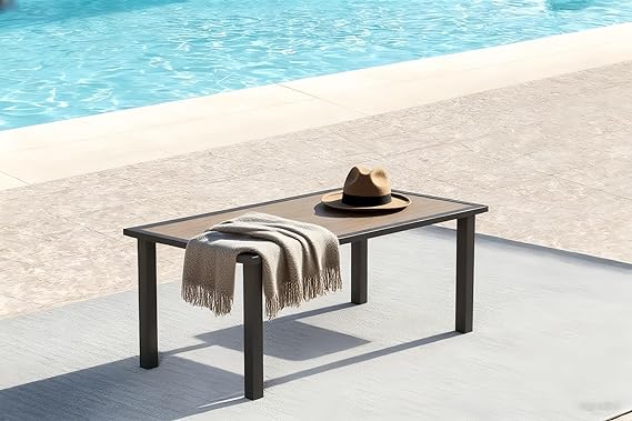 Outdoor Rattan Backless Bench Set of 2