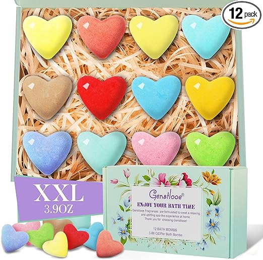 Genstlooe 12 Pcs XXL Bath Bombs Gift Set