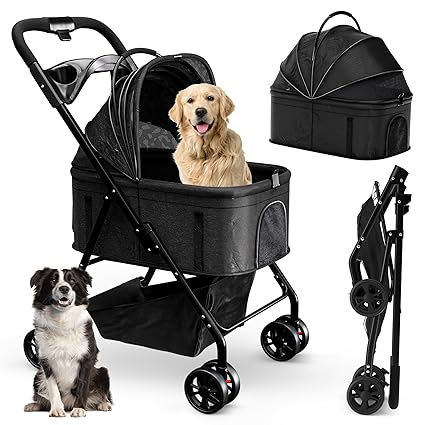 3-in-1 Foldable Pet Stroller & Carrier