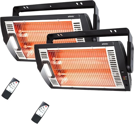2-Pack Shinic Electric Ceiling-Mounted Radiant Garage Heaters