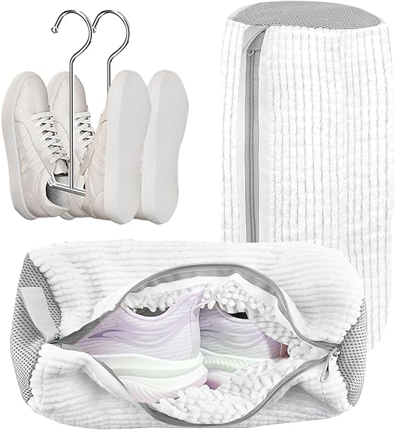 Shoe Washing Machine Bag Set (2 Pack) with Drying Racks