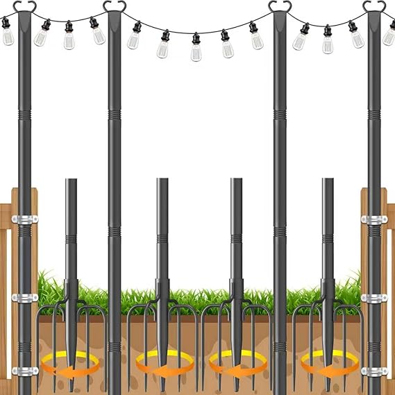String Light Poles (4 Pack)