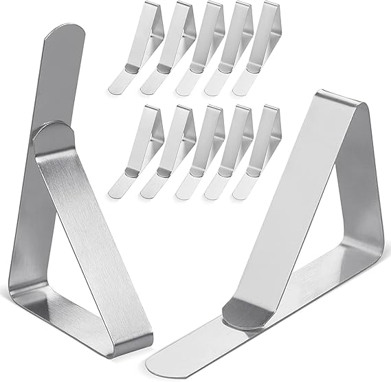 12 Pack Heavy Duty Stainless Steel Tablecloth Clips