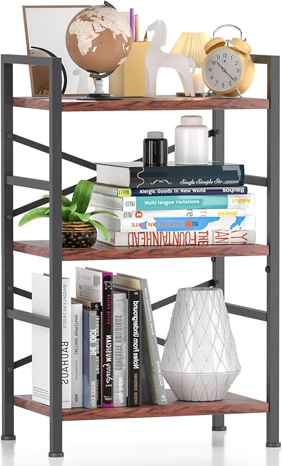3-Tier Vintage Industrial Bookshelf