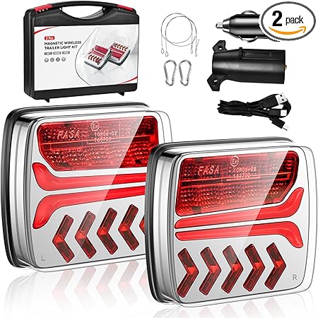 QUVIFY Magnetic 2-Pack Wireless Trailer Lights