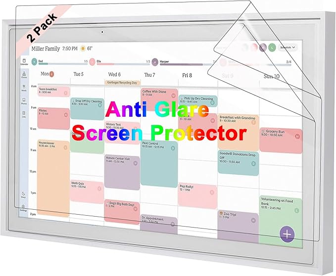 2 Pack Anti Glare Screen Protector for Skylight Calendar 15 inch