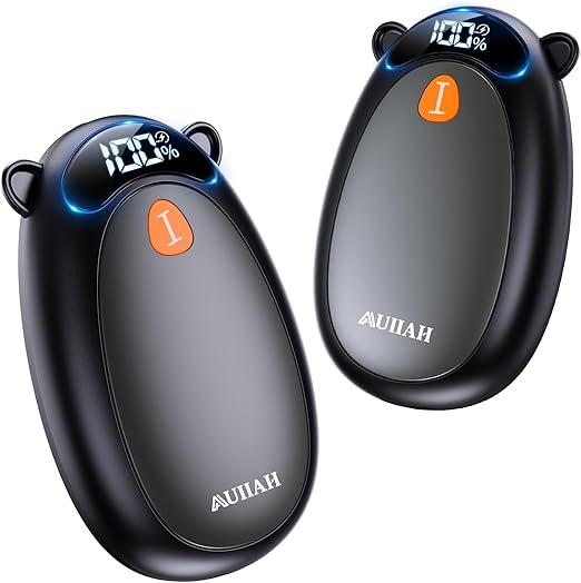 Magnetic 2-Pack Rechargeable Hand Warmers with LED Display