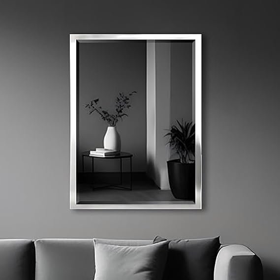 30 x 40 Brushed Nickel Framed Bathroom Mirror