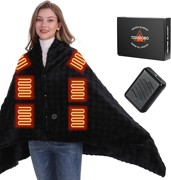 Cordless Heated Blanket with Power Bank