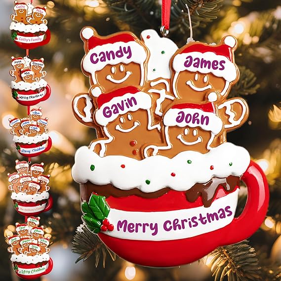 2025 Personalized Gingerbread Family Christmas Ornaments