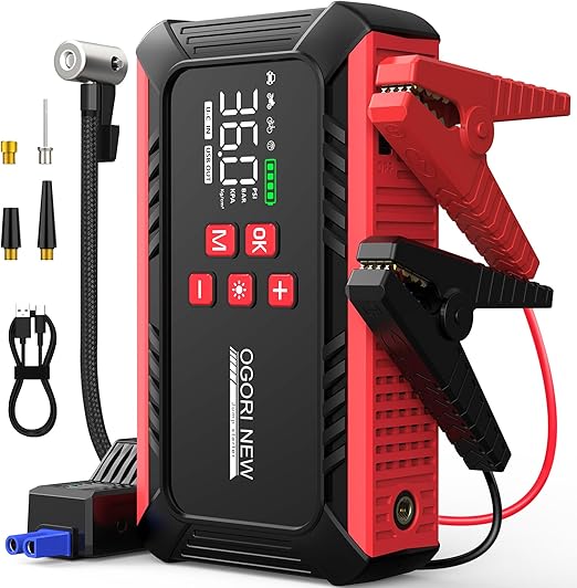 OGORI NEW 7000A Jump Starter with Air Compressor,