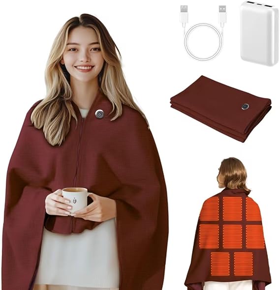 SSPATIOS Heated Blanket Throw