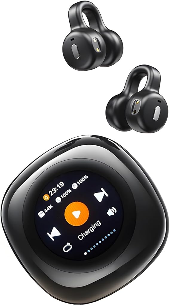 Clip-on Open Earbuds with Touch Screen Display