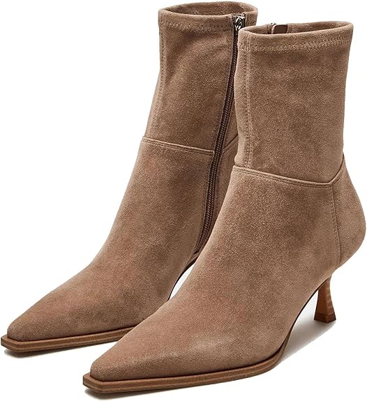 Women’s Brown Suede Boots Mid Calf