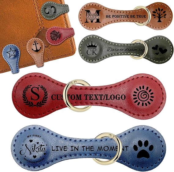 Personalized Magnetic Leather Bookmarks