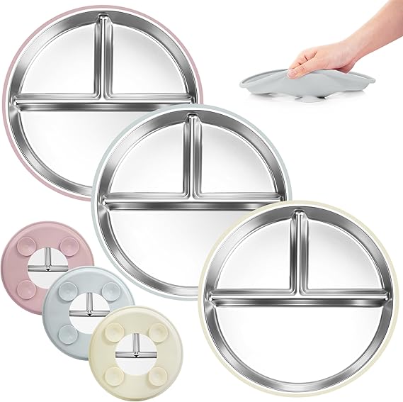 Bella’s Friends Stainless Steel Toddler Plates with Suction