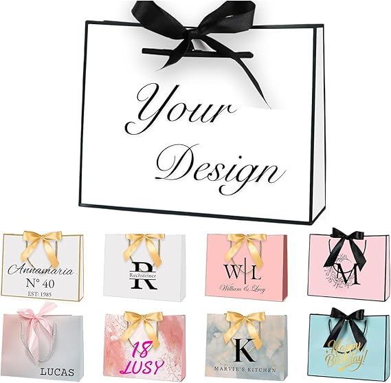 Personalized Gift Bags with Ribbon Handles