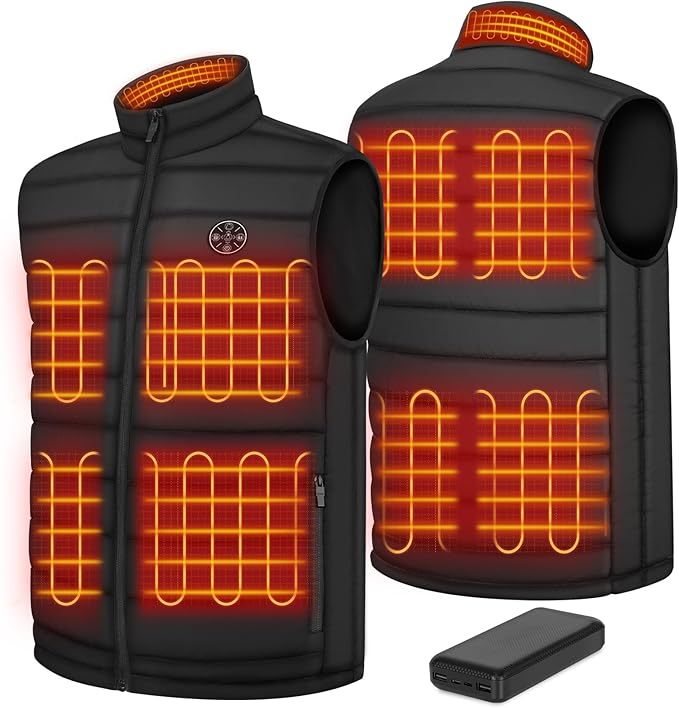 Heated Vest for Men & Women with 20000mAh Power Bank