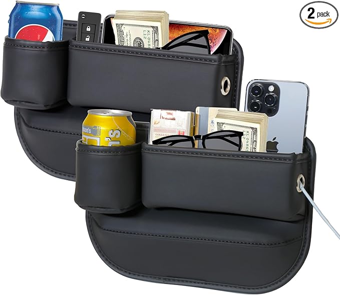 2 Packs Car Seat Gap Filler Organizer with Cup Holder