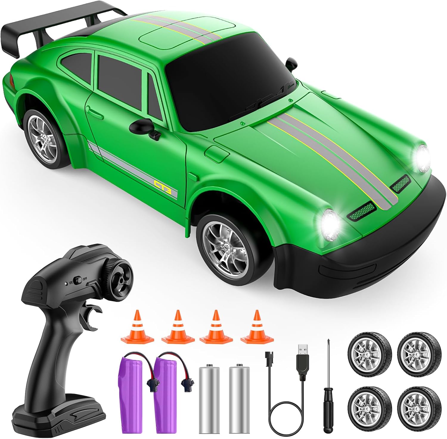 RC Drift Car 1:24 Scale with LED Lights