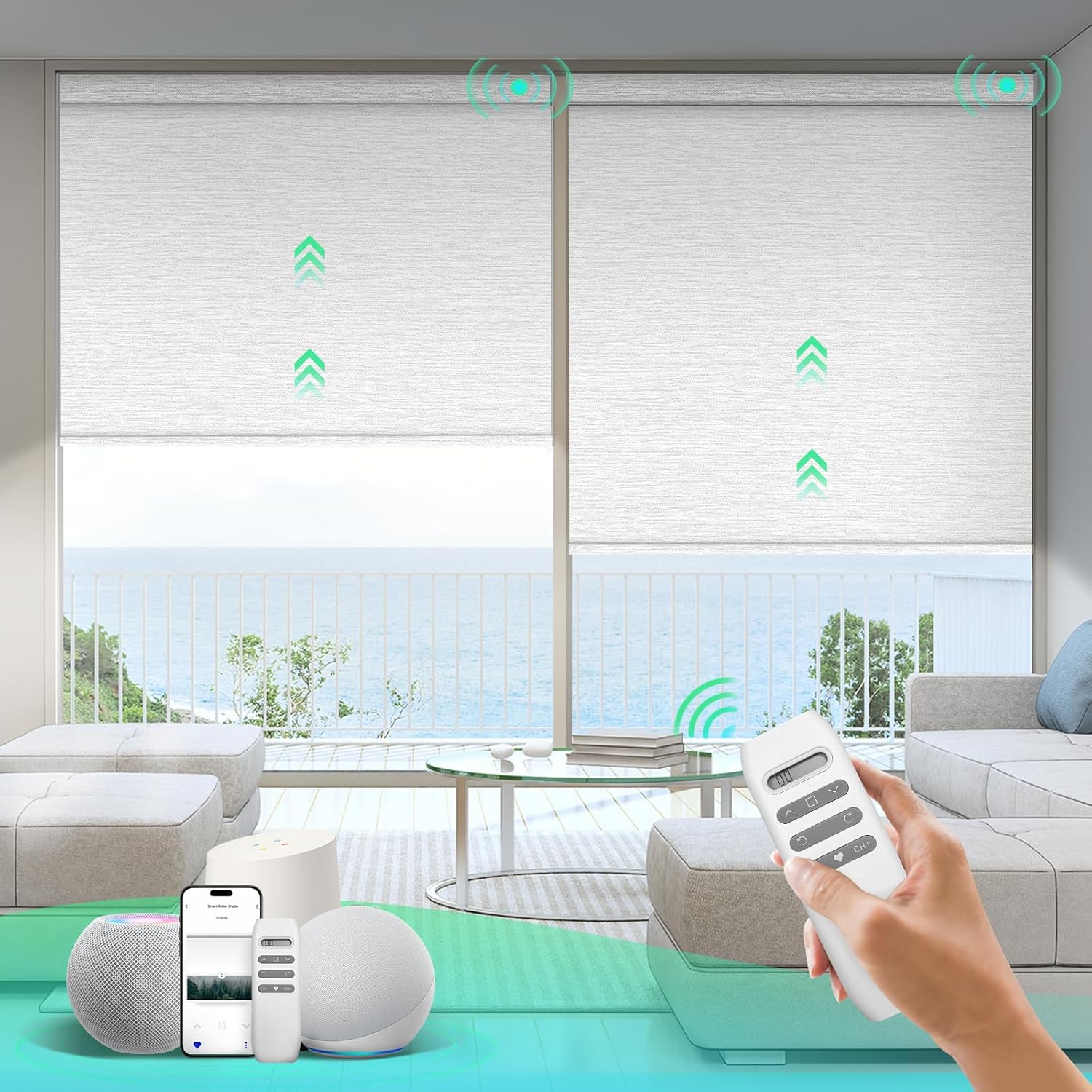 HeyBlinds Motorized Blackout Smart Shades for Windows
