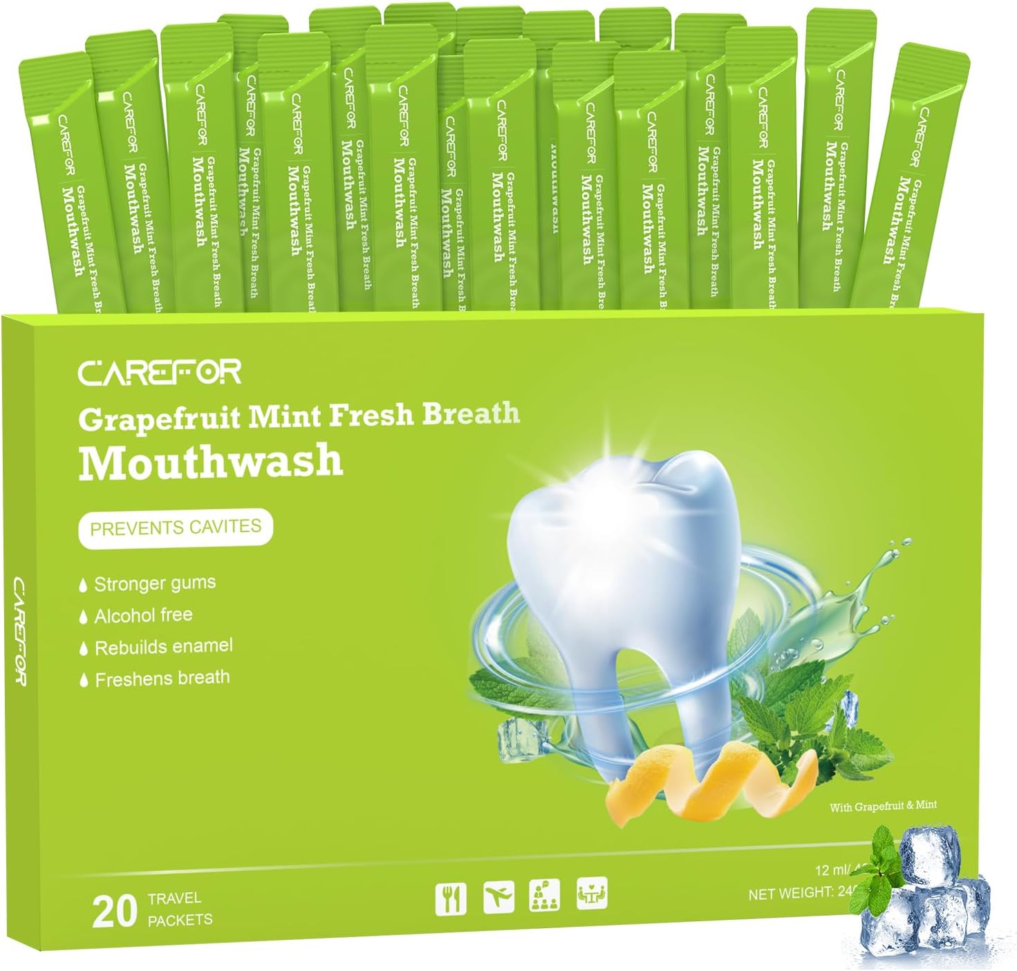 Travel Size Mouthwash Packets (20-Pack)