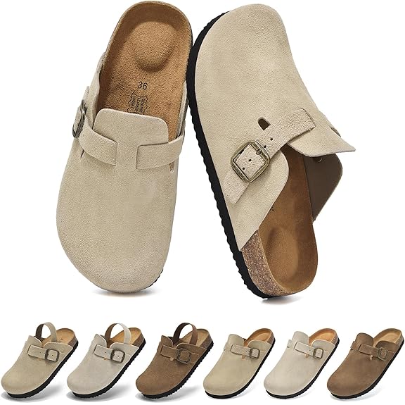 Kids Suede Clogs Arch Support Memory Foam Comfort