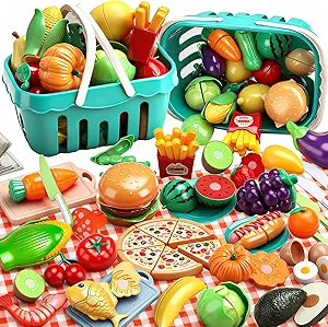 120 PCS Play Food Sets for Kids Kitchen
