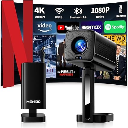 Mini Projector 4K WiFi 6 Auto Focus Rotatable