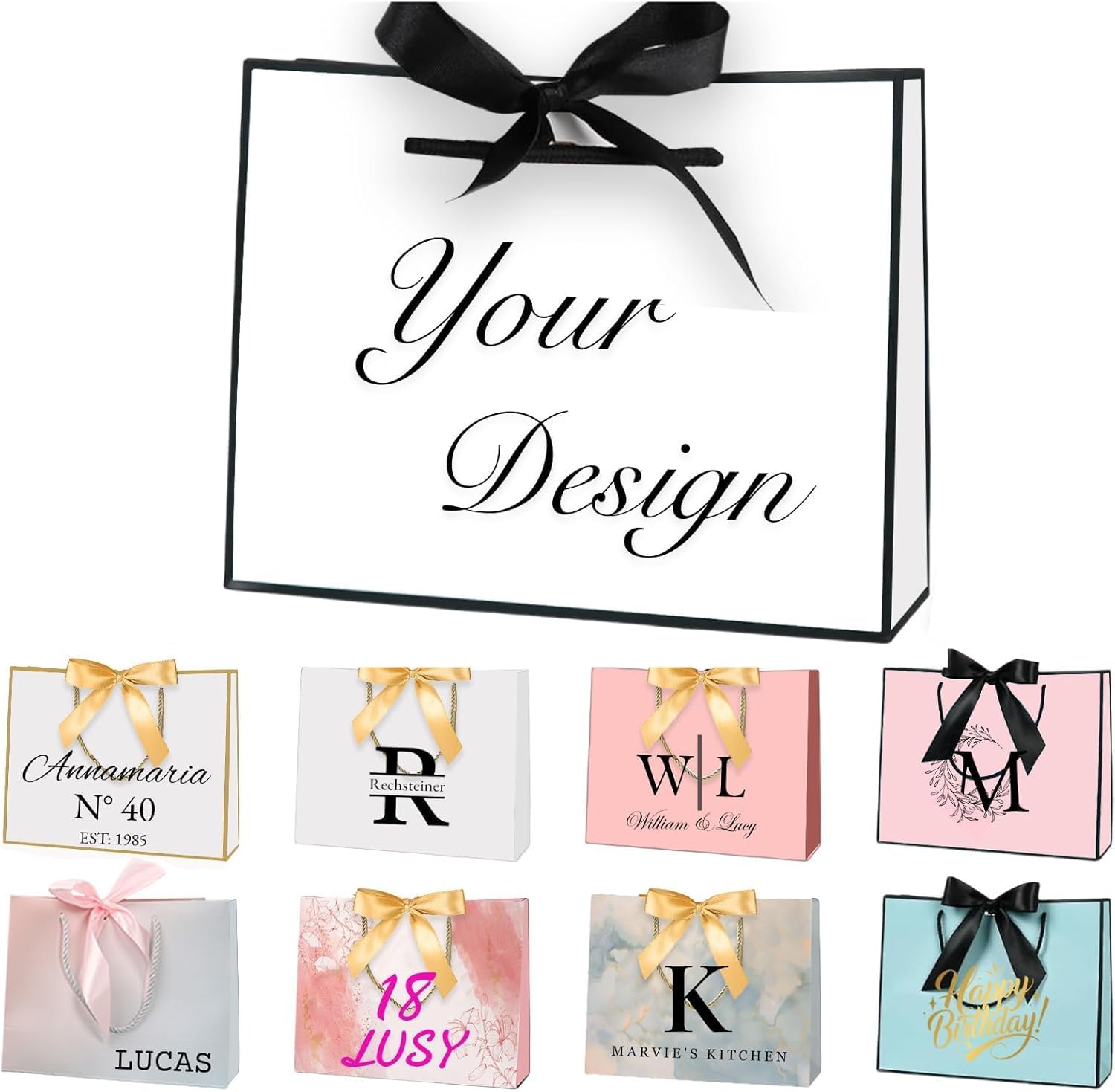 Personalized Gift Bags 12.6×9.8×4.3 Inches